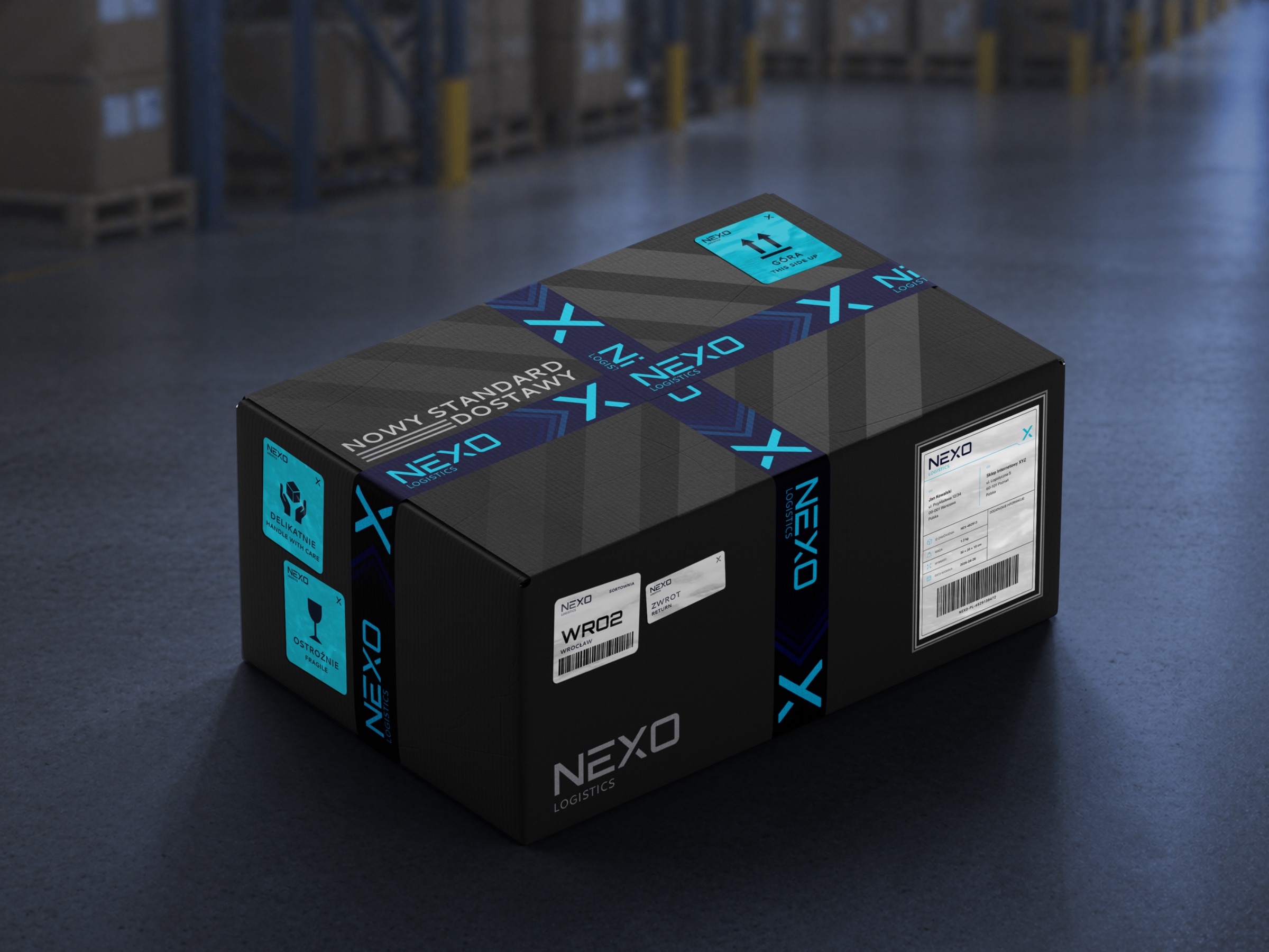 Karton NEXO z taśmą